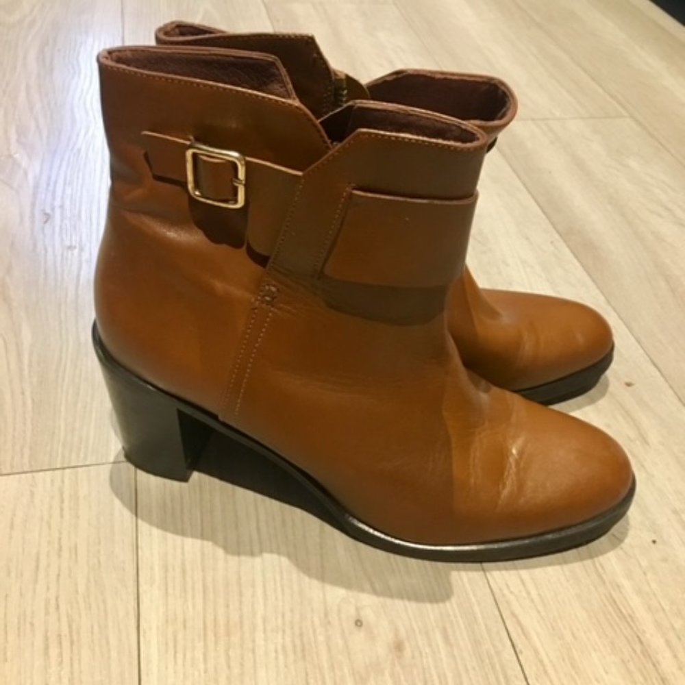 Filippa K Brown Cognac Leather Boots 41 10